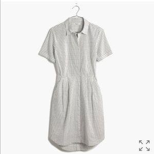 Madewell Grid-Printed Button Down Shirtdress